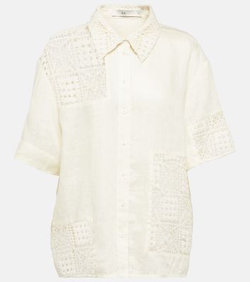 SIR Rayure patchwork cotton shirt