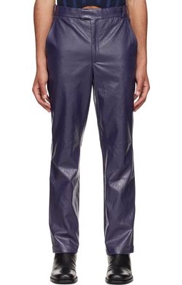 Situationist Blue Vegan Leather Pants