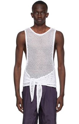 Situationist White Cotton Tank Top