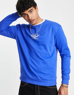Sixth June caligraphy sweatshirt in blue
