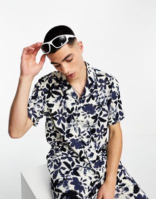 Sixth June camp collar floral shirt in blue