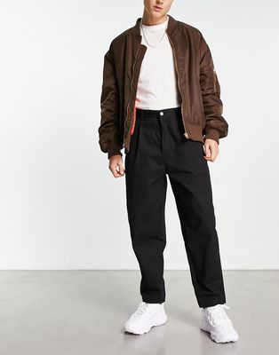Sixth June carrot fit wide pants in black