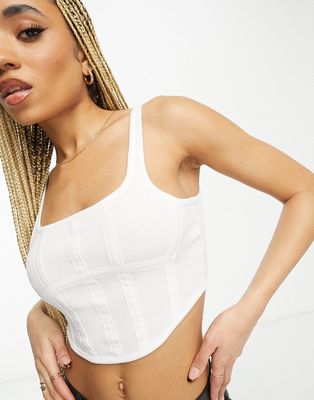 Sixth June corset top in white