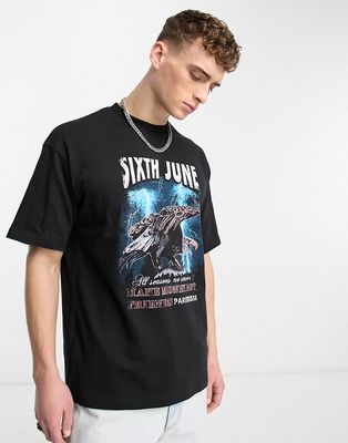 Sixth June eagle oversized T-shirt in black