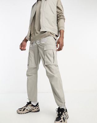 Sixth June embroidered cargos in gray