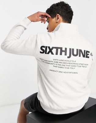 Sixth June half zip sweatshirt in white