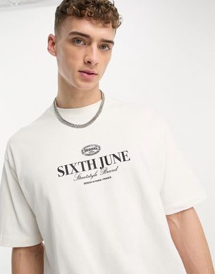 Sixth June logo oversize t-shirt in white
