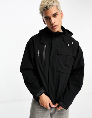 Sixth June nylon tech jacket in black