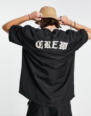 Sixth June oversized bonded fabric t-shirt in black