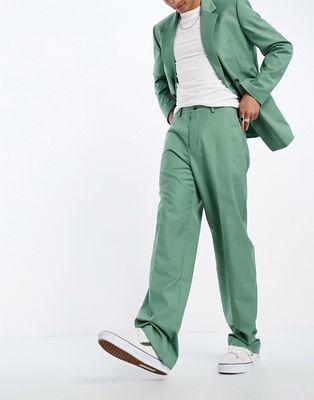 Sixth June oversized suit pants in sage green