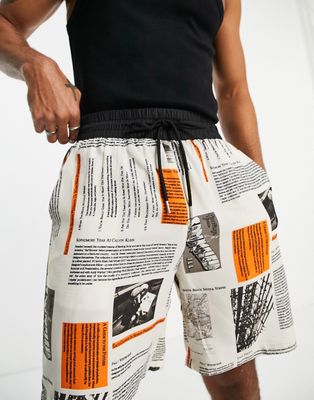 Sixth June shorts in white with map print - part of a set