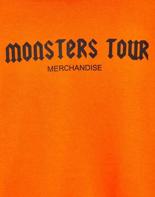 Sixth June skinny fit monsters tour hoodie in orange