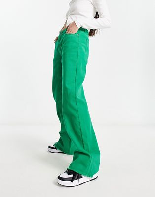 Sixth June straight leg jeans in green