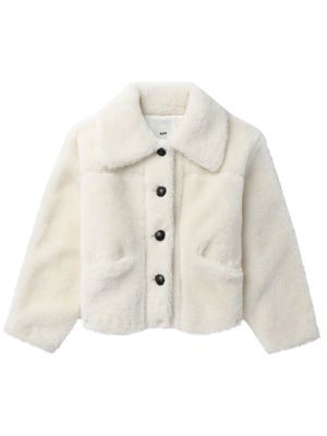 SJYP buttoned faux-fur jacket - Neutrals