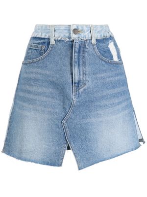 SJYP contrast-waist denim skirt - Blue