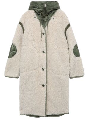 SJYP faux-shearling hooded coat - Neutrals