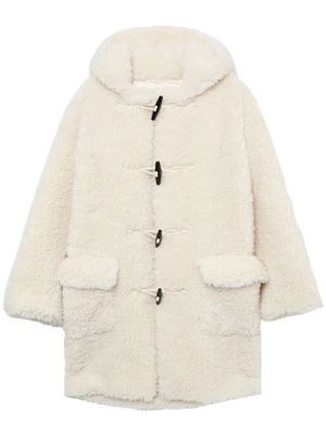 SJYP faux-shearling single-breasted coat - Neutrals
