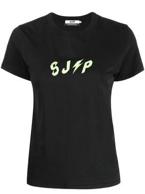 SJYP logo-print cotton T-shirt - Black