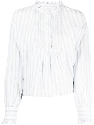 Skall Studio Florian striped cropped shirt - White