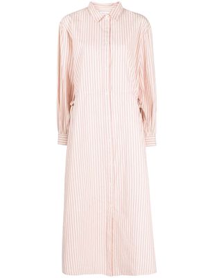 Skall Studio striped long-sleeve shirt dress - Pink