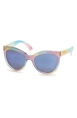 SKECHERS 50mm Round Sunglasses in Animal /Blue Mirror