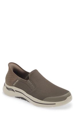 SKECHERS Go Walk Arch-Fit Hands Free Slip-On Sneaker in Taupe