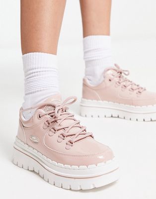 Skechers Jammers chunky sole sneakers in patent pink