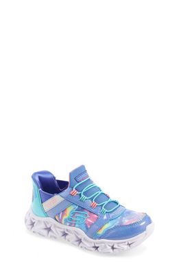 SKECHERS Kids' Galaxy Lights Tie Dye Takeoff Sneaker in Blue/Multi