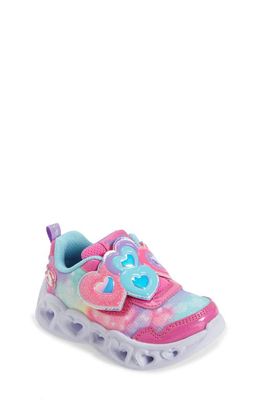 SKECHERS Kids' Heart Lights Light-Up Sneaker in Pink/Turquoise