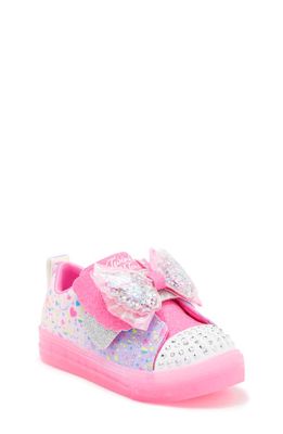 SKECHERS Kids' Twinkle Toes Shuffle Brights Light-Up Sneaker in Pink/Multi
