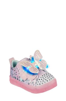 SKECHERS Shuffle Brights Butterfly Light-Up Sneaker in Light Pink