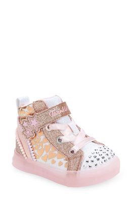 SKECHERS Twinkle Toes Shuffle Brights Light-Up Sneaker in Rose Gold