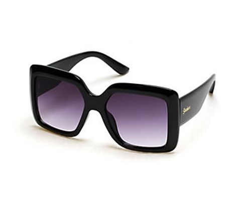Skechers Women's Shiny Black Square Sunglasses