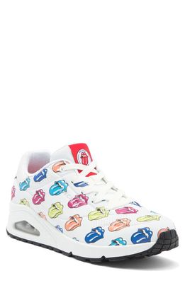 SKECHERS x Rolling Stones Uno Say It Loud Sneaker in White/Multi