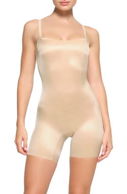 SKIMS Barely There Low Back Mid Thigh Bodysuit in Sand