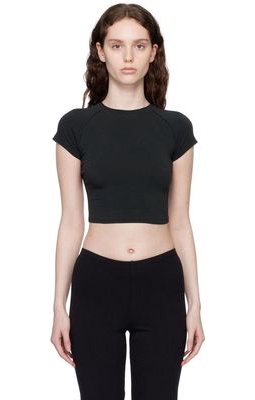 SKIMS Black New Vintage Cropped Raglan T-Shirt