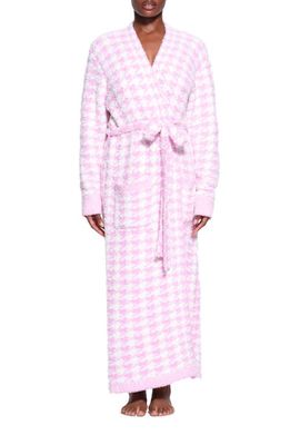 SKIMS Bouclé Knit Robe in Petal Houndstooth
