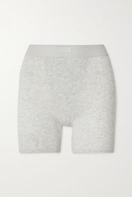 Skims - Boyfriend Stretch-modal And Cotton-blend Jersey Boxer Shorts - Light Heather Grey