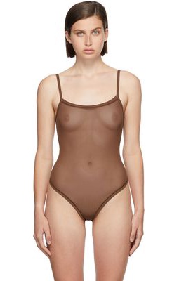 SKIMS Brown Summer Mesh Strappy Bodysuit