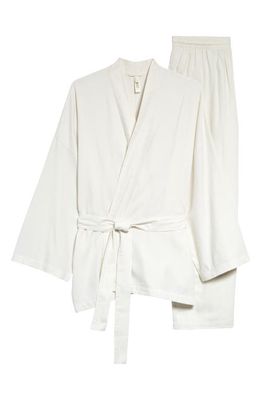 SKIMS Drapey Cotton & Modal Pajamas in Ivory