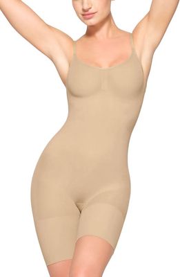 SKIMS Everyday Sculpt Mid Thigh Bodysuit in Clay