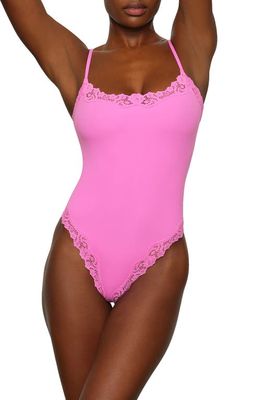 Skims High Neck Bodysuit Neon Orchid shops - Small