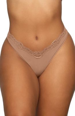 SKIMS Fits Everybody Lace Thong in Sienna