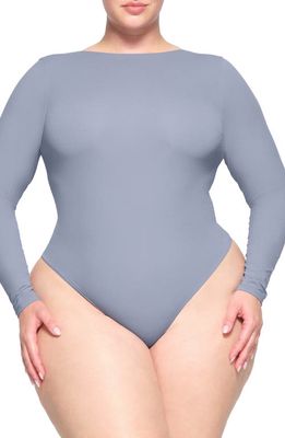 SKIMS Fits Everybody Long Sleeve Low Back Bodysuit in Slate