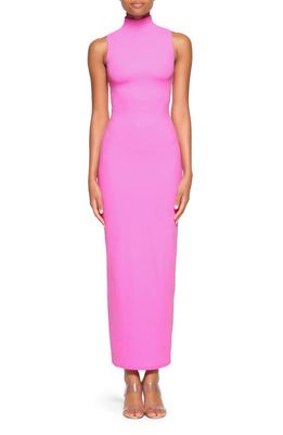 SKIMS Fits Everybody Mock Neck Sleeveless Maxi Dress in Neon Orchid