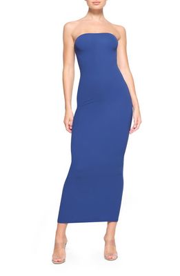 SKIMS Fits Everybody Strapless Body-Con Dress in Sapphire