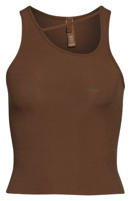 SKIMS Lounge Cutout Rib Crop Pajama Tank in Oxide