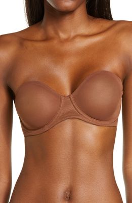 SKIMS Mesh Strapless Underwire Bra in Jasper