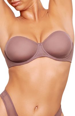 SKIMS Mesh Strapless Underwire Bra in Plum