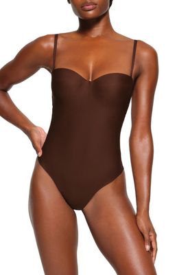 SKIMS Molded Underwire Thong Shaper Bodysuit in Cocoa